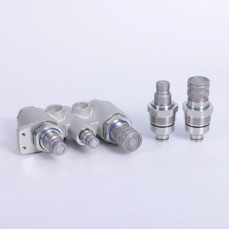 skid steer auxiliary hydraulic flat face couplers